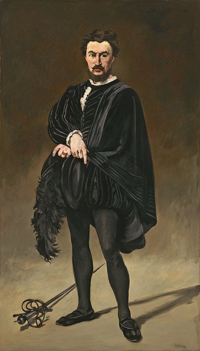 Tragedian näyttelijä (Rouviere Hamletina) tekijältä Édouard Manet