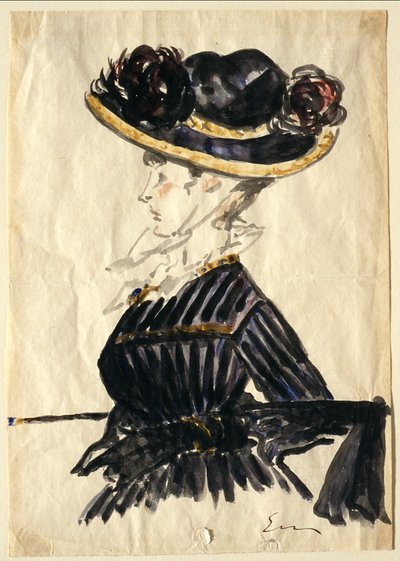 Nainen suuressa hatussa tekijältä Édouard Manet