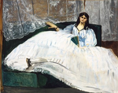 Nainen tuulettimen kanssa tekijältä Édouard Manet