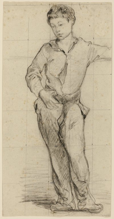 Nuori mies seisomassa (Léon Leenhoff) (suora); Luonnos seisovasta pojasta (käänteinen) tekijältä Édouard Manet