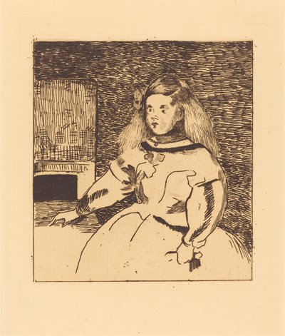 The Infanta Marguerite (Infante Marguerite) tekijältä Edouard Manet after Diego Velázquez