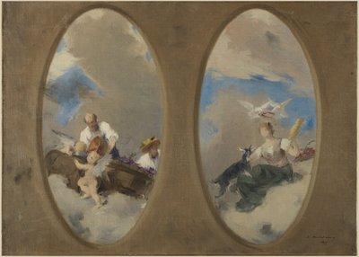 Suresnesin kaupungintalon luonnos: Chevrière aux colombes (katot). tekijältä Edouard Michel Lancon