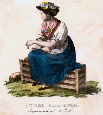 Sveitsiläinen nainen, 1825. tekijältä Edouard Pingret