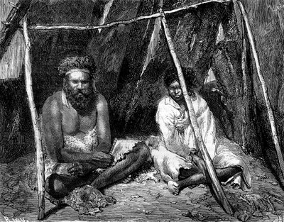 Australian aboriginaalit, 1886. tekijältä Edouard Riou