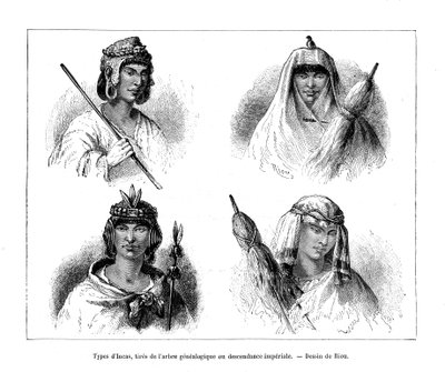 Inkatyypit, Peru, 1800-luku tekijältä Edouard Riou