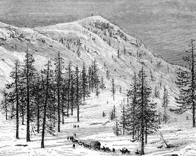 Sierra Nevadan vuoret, USA, 1800-luku. tekijältä Edouard Riou