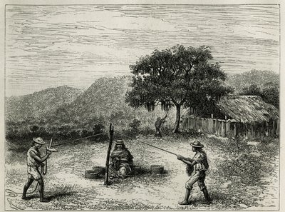 Cabuyan valmistus, Fourcroyan merkkijono lähellä Cartagoa (Kolumbia), kaiverrus Riou, havainnollistamaan E.Andren tarinaa Equinoxiale Americasta, Ranskan hallituksen lähetystyö, julkaistu tour du monde -lehdessä, sen johdolla. E tekijältä Edouard Riou