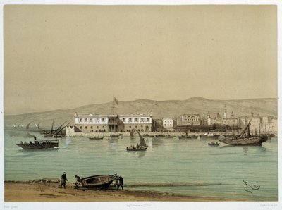 Näkymä kanavalle G. Nicolen Canal de suezin avajaisissa. 1869 tekijältä Edouard Riou