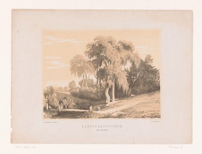 Landschapsstudie (otsikko esineessä) tekijältä Edouard Taurel