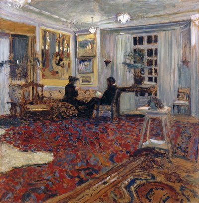 Keskustelu Fontainesissa: herra ja rouva Arthur Fontaine; Keskustelu Fontainesissa: Monsieur ja Madame Arthur Fontaine, 1904 tekijältä Edouard Vuillard