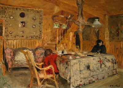 Denise Natanson ja Marcelle Aron Summer Housessa, Villervillessä, Normandiassa, n. 1910 tekijältä Edouard Vuillard