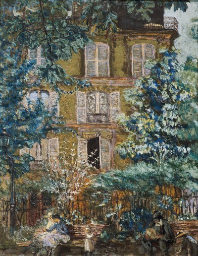 Talon julkisivu aukiolla (öljy kankaalle) tekijältä Edouard Vuillard
