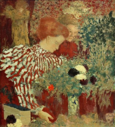 Frau in gestreiftem Kleid tekijältä Edouard Vuillard