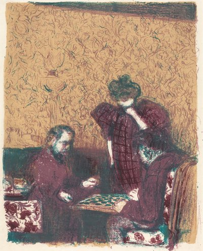Tammipeli La partie de dames, 18971898 julkaistu 1899. tekijältä Edouard Vuillard