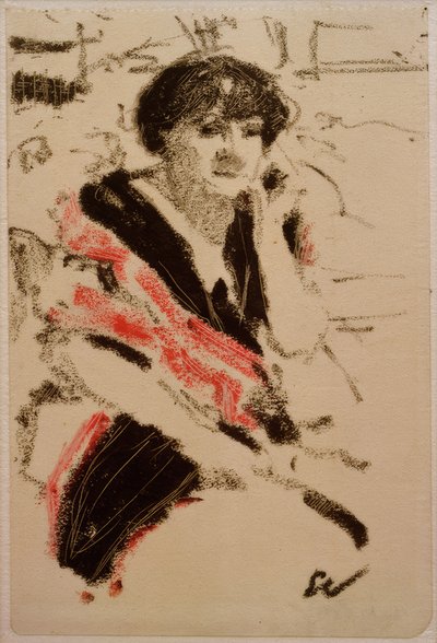 Istuvan naisen puolihahmo tekijältä Edouard Vuillard