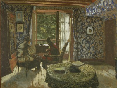 Sisustus, n. 1900-1901 (öljy pahville) tekijältä Edouard Vuillard