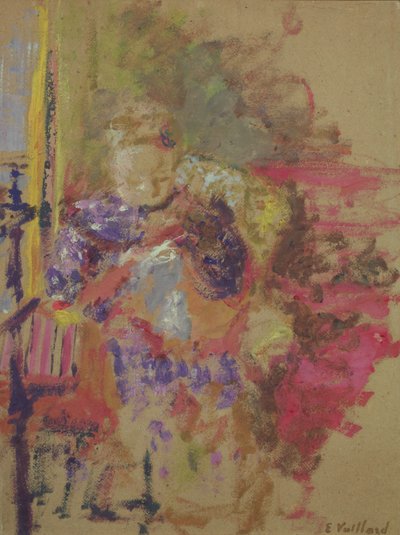 Madame Vuillard Ompelu, n. 1905 tekijältä Edouard Vuillard