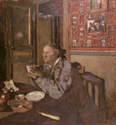 Madame Vuillard kulholla, 1898 tekijältä Edouard Vuillard