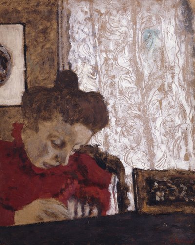 Marie Vuillard kirjoittaminen; Marie Vuillardin kirjoitus, n. 1895 tekijältä Edouard Vuillard