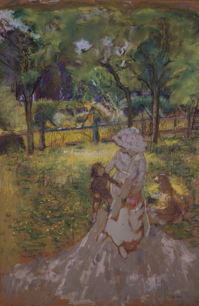 Äiti ja lapsi hedelmätarhan aamupuutarhassa, 1909-1911. tekijältä Edouard Vuillard