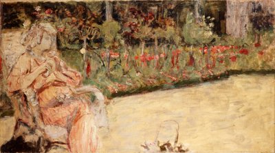 Rouva Hessel Cezannen puutarhassa Vaucressonissa, noin 1920 tekijältä Edouard Vuillard