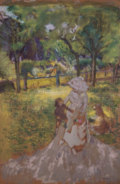 Äiti ja lapsi puutarhassa tekijältä Edouard Vuillard