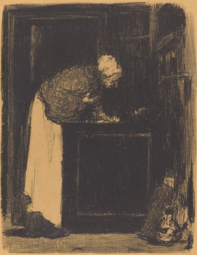 Vanha nainen liedellä tekijältä Edouard Vuillard