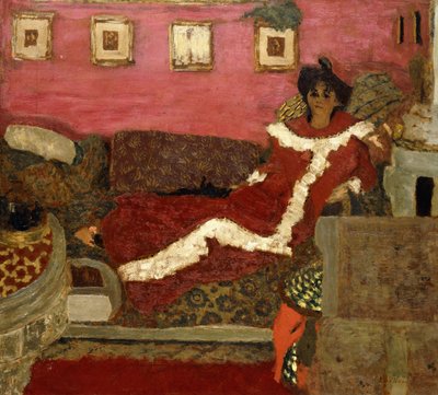 Mme Delierren muotokuva punaisen sinfoniassa, n. 1905 tekijältä Edouard Vuillard