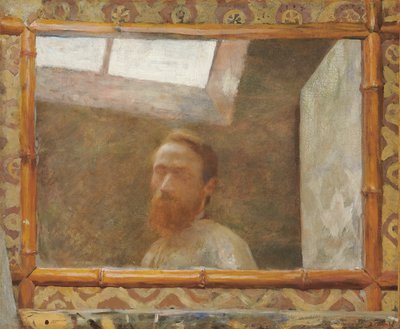 Omakuva bambupeilillä; Omakuva bambupeilillä, n. 1890 tekijältä Edouard Vuillard