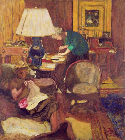 The Book Maker (öljy levylle) tekijältä Edouard Vuillard