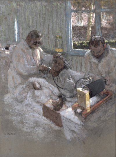 Kardiologi Henri Vaquez (1860-1936) ja hänen assistenttinsa, tohtori Parvu, la Pitiessä, n. 1918-21 (pastelli paperille) tekijältä Edouard Vuillard