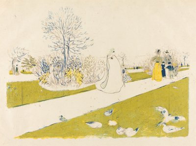 Tuileries-puutarha Le Jardin des Tuileries, julkaistu 1896. tekijältä Edouard Vuillard
