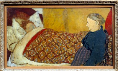 Kehtolaulu Isoäiti laulaa kehtolaulua tai kertoo tarinan lapselle nukkumaan. Kartonkimaroufle puupaneelissa Parque d"Edouard Vuillard tekijältä Edouard Vuillard