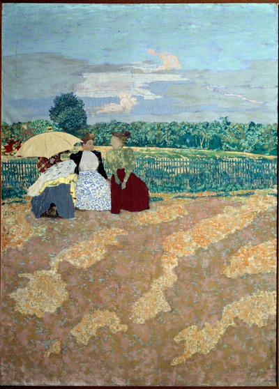 Julkiset puutarhat: keskustelu (keskellä) (yksityiskohta triptyykistä) tekijältä Edouard Vuillard