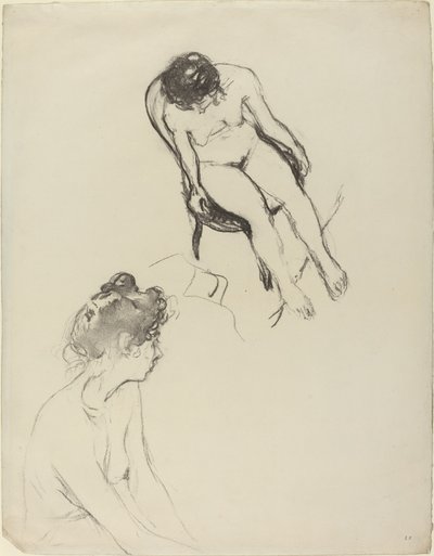 Kaksi alastonhahmotutkimusta, mahdollisesti 19001905. tekijältä Edouard Vuillard