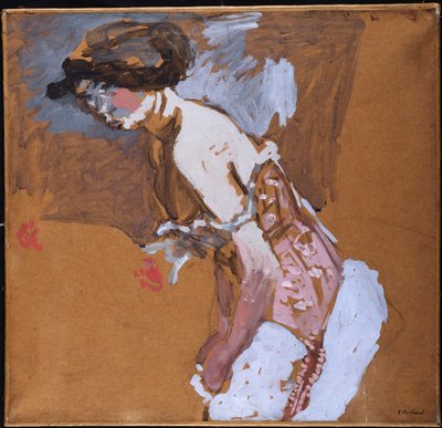 Nainen punaisessa korsetissa tekijältä Edouard Vuillard