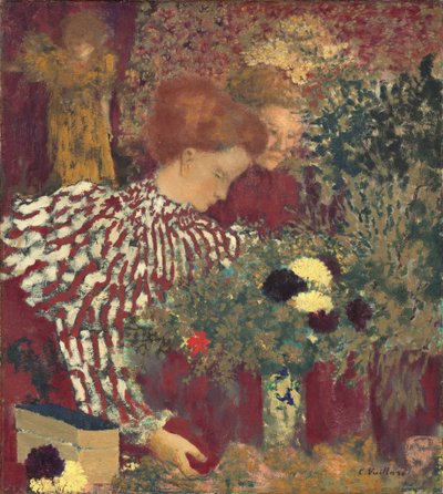 Nainen raidallisessa mekossa, 1895. tekijältä Edouard Vuillard