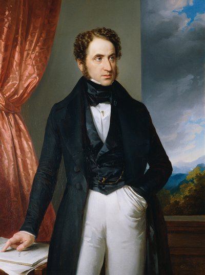 Viulisti ja säveltäjä Josef Beneschin muotokuva 1795-1873, 1840. tekijältä Eduard Ender