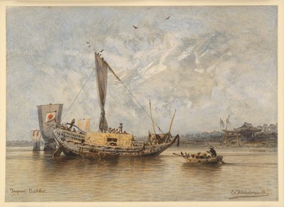 Dschunke Jeddon lähellä tekijältä Eduard Hildebrandt