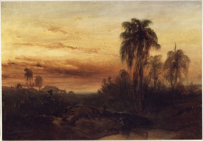 Rio de Janeiro auringonlaskun aikaan tekijältä Eduard Hildebrandt