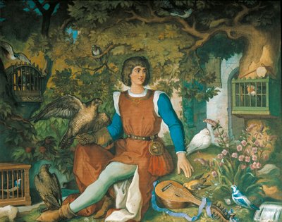 Walther von der Vogelweiden muotokuva Tannhauser-saagasta (öljy kankaalle) tekijältä Eduard Ille