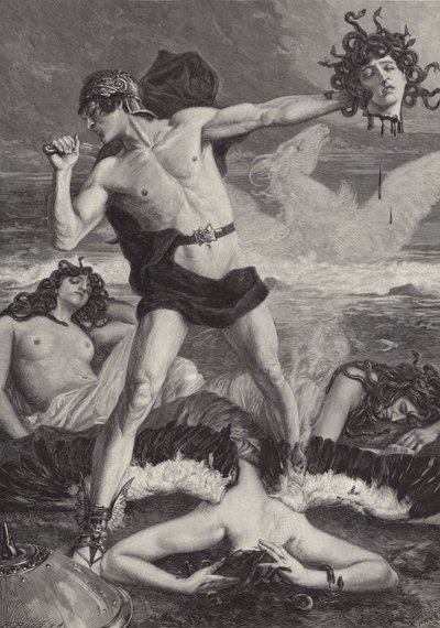 Perseus Schlagt der Medusa das Haupt auf tekijältä Eduard Kaempffer