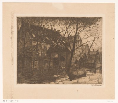 Talojen selät veden varrella tekijältä Eduard Karsen (signed by artist)