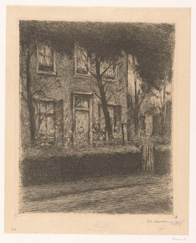 Talon etupiha pensaalla tekijältä Eduard Karsen (signed by artist)