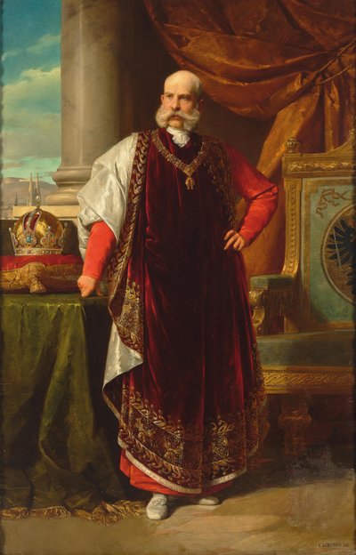 Muotokuva Franz Joseph I:stä Itävallasta Golden Fleecen suurmestarina, 1891. tekijältä Eduard Lebiedzki