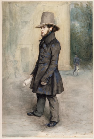 Saksalainen: Adolph von Menzel ja biedermeierhattu tekijältä Eduard Magnus
