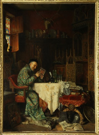 Keräilijä (panttilainausmies) - Eduard von Gruetznerin (1846-1925) maalaus öljy kankaalle tekijältä Eduard von Grutzner