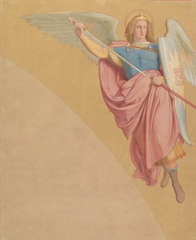 Arkkienkeli vetää miekkaa, 1825-86. tekijältä Eduard von Steinle
