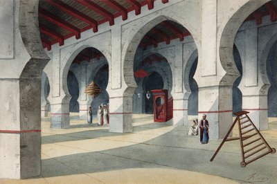 Suuri moskeija - Flores Ibanez, Eduardo (toiminut 1870-1889) - Vesiväri paperille - 25,5x38 - Museo Carmen Thyssen, Málaga tekijältä Eduardo Flores Ibáñez