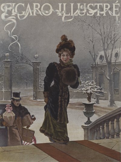 Pour les Bebes (Vauvoille). Le Figaro Illustre -lehden kansi, tammikuu 1893 (kromotypografia). tekijältä Eduardo Tofano